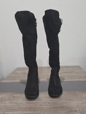 Lane Bryant Black Over-the-Knee Suede Boots 8W